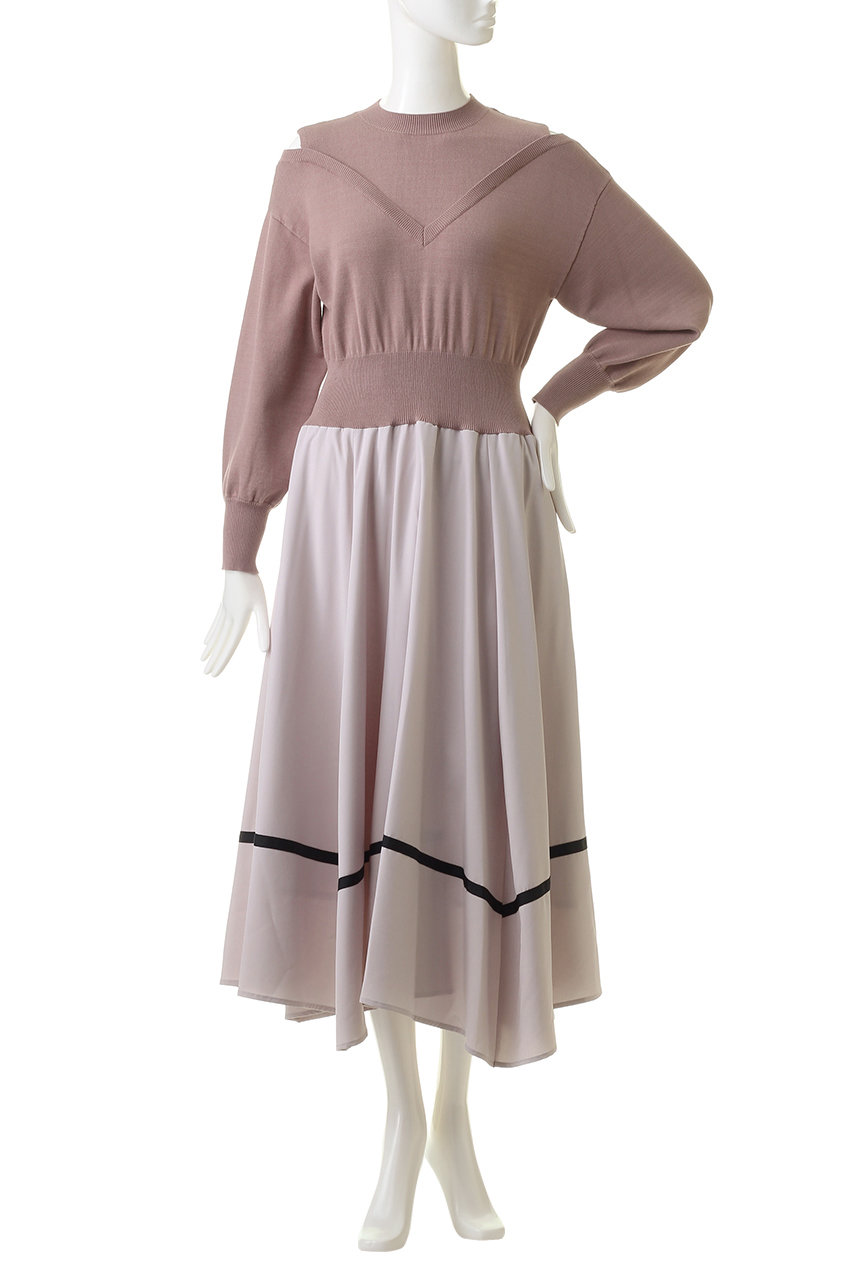 31 Sons De Mode トランテアン ソン ドゥ モード 異素材ドッキングワンピース オフホワイト の通販 Elleshop エル ショップ