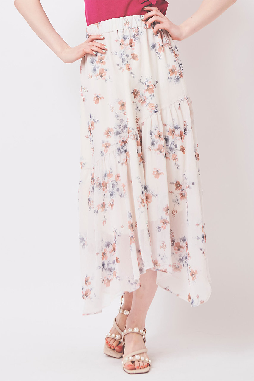 31 Sons De Mode トランテアン ソン ドゥ モード 予約販売 水彩花柄スカート クリーム の通販 Elleshop エル ショップ