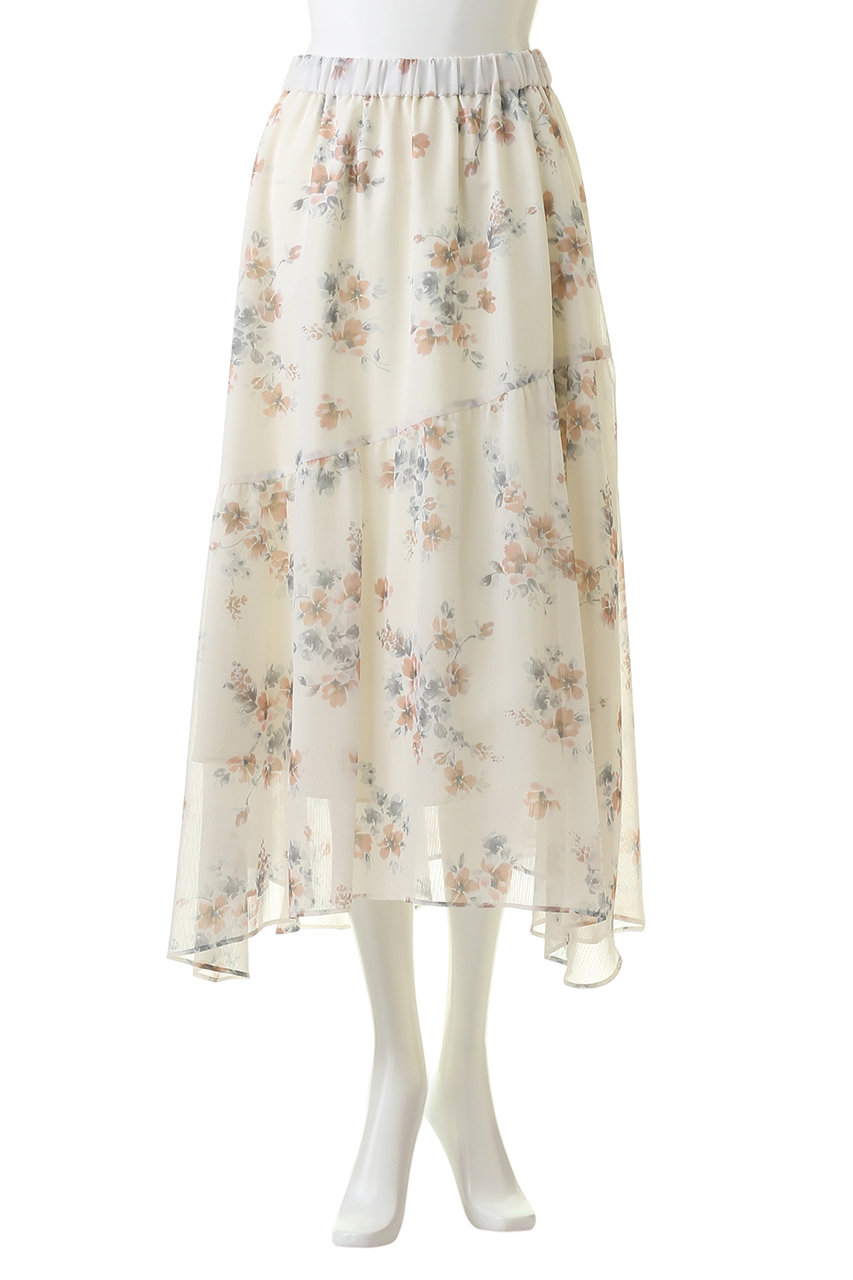 31 Sons De Mode トランテアン ソン ドゥ モード 予約販売 水彩花柄スカート クリーム の通販 Elleshop エル ショップ