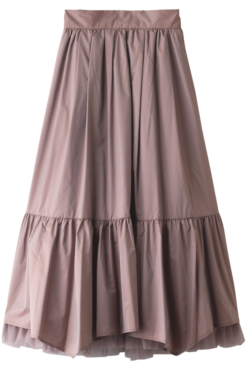 トランテアン ソン ドゥ モード/31 Sons de modeの裾チュールタフタフレアスカート(ピンク/0032301)