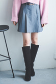 ベルト付きプリーツスカショートパンツ