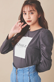 ギャザースリーブプリントＴシャツ