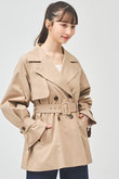ベルト付きショートトレンチコート