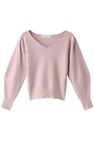 SALE 【50%OFF】 31 Sons de mode トランテアン ソン ドゥ モード 12G片畔Vボリュームスリーブニット ピンク
