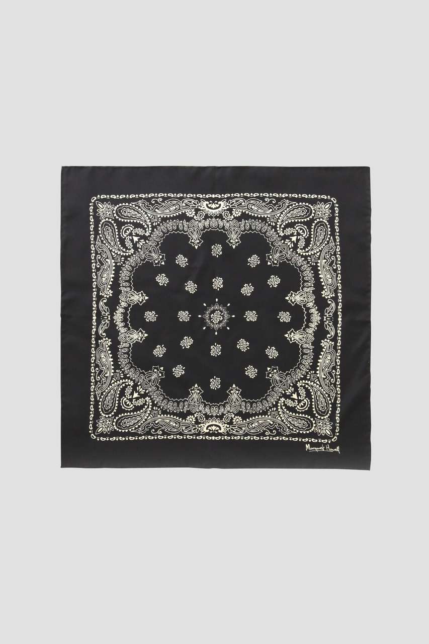 マーガレット・ハウエル/MARGARET HOWELLのPAISLEY SILK SCARF(ブラック/5785178001)