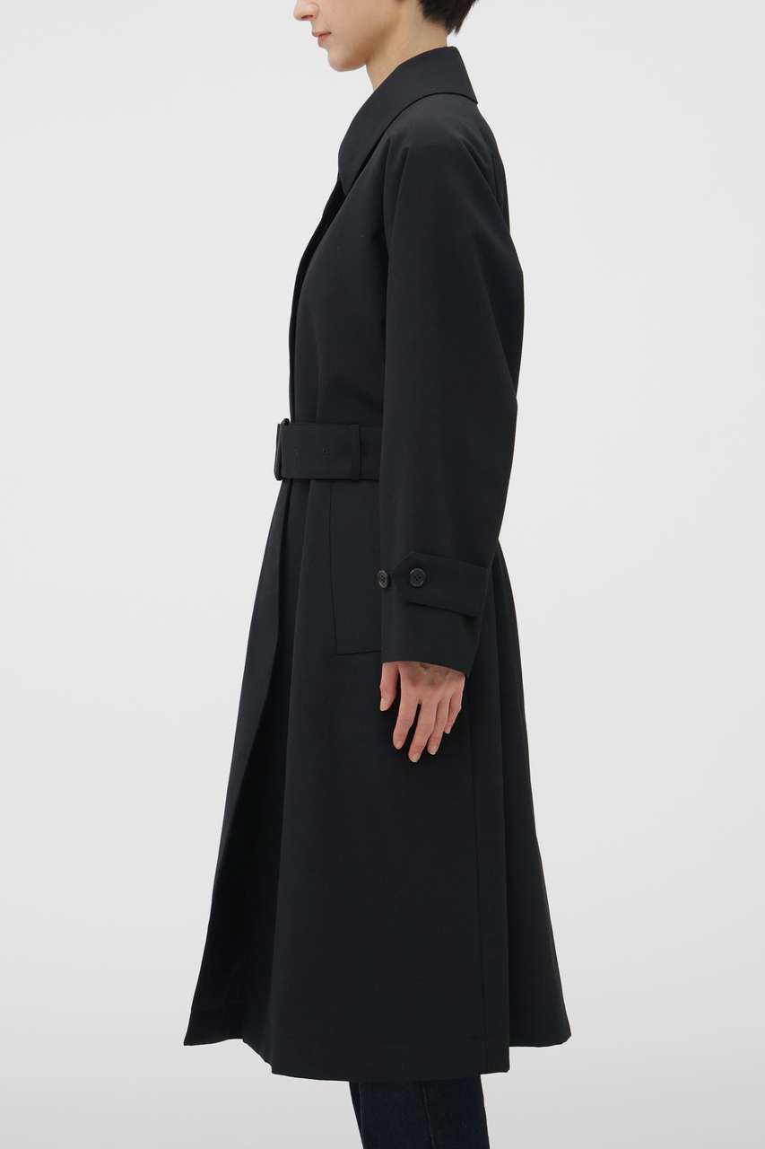 MARGARET HOWELL(マーガレット・ハウエル)｜WOOL POPLIN COAT/ブラック