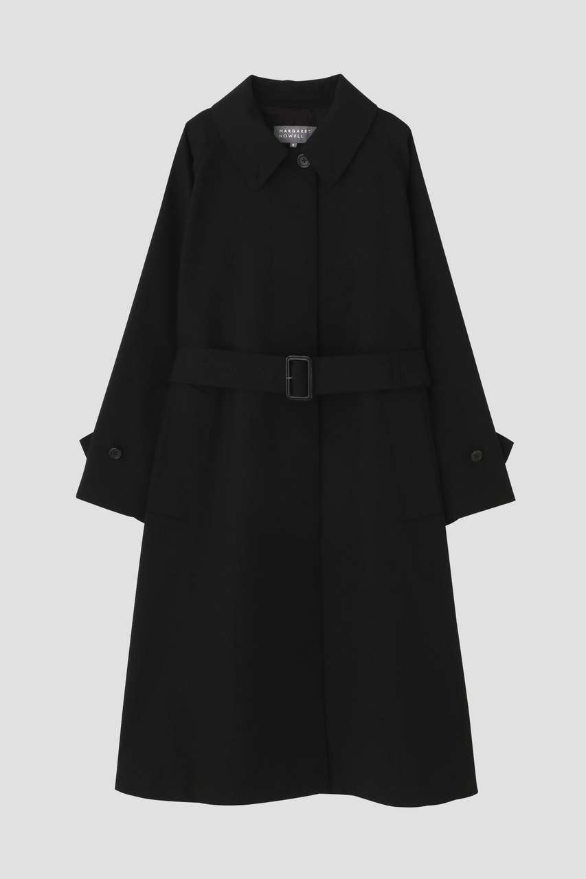 MARGARET HOWELL(マーガレット・ハウエル)｜WOOL POPLIN COAT/ブラック