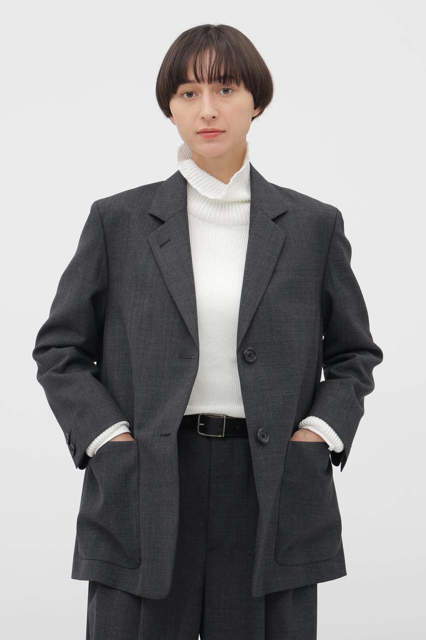 マーガレット・ハウエル/MARGARET HOWELLのCRISP WOOL PLAINWEAVE JACKET(グレー/5786120201)