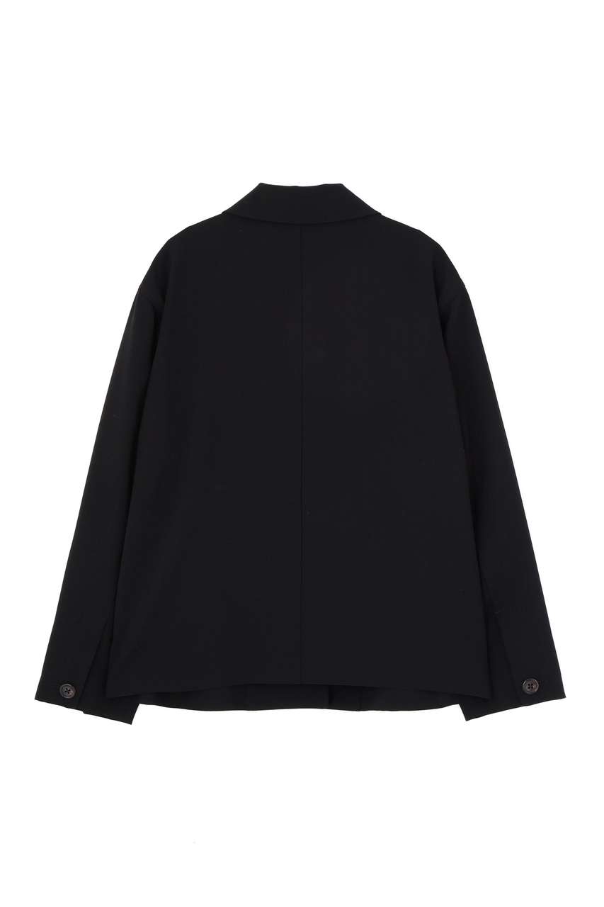 MARGARET HOWELL　ウールジャケット　短丈　くるみボタン　黒　S〜M MARGARET HOWELL(マーガレット・ハウエル)｜FINE WOOL POPLIN JACKET