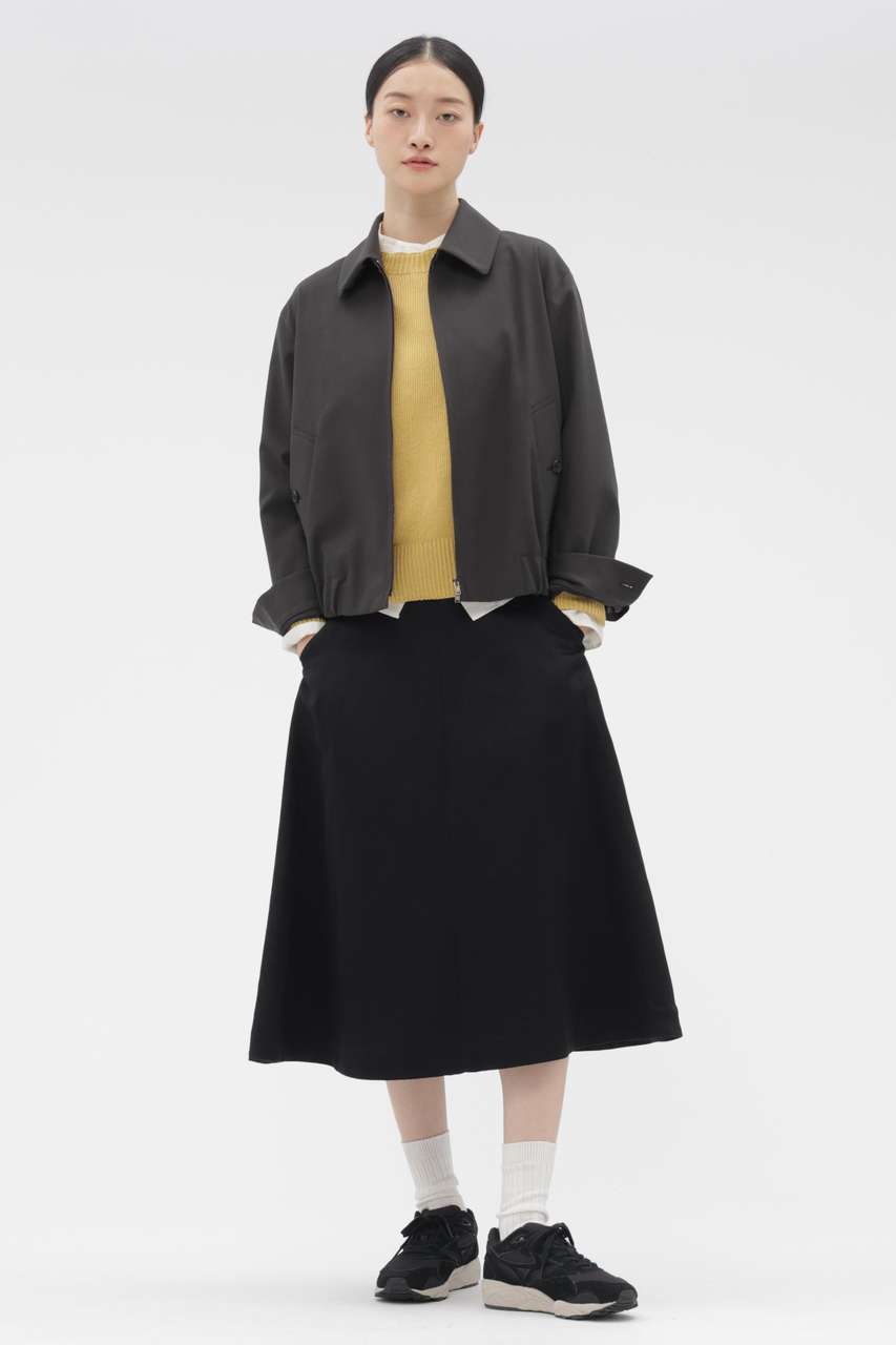 マーガレットハウエル MARGARET HOWELL PLAIN WEAVE BLEND プリーツ
