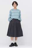 FINE STRIPE COTTON SILK SKIRT