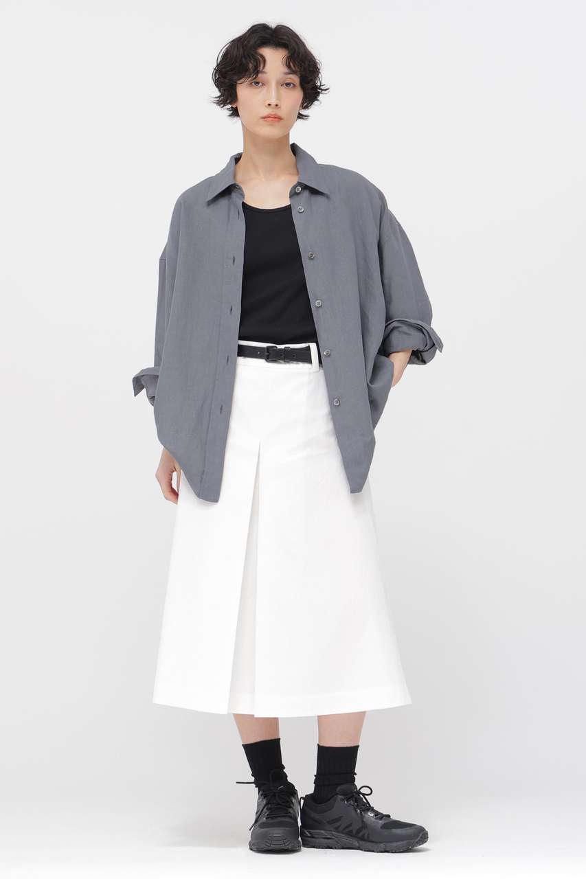 マーガレット・ハウエル/MARGARET HOWELLのSTIFF COTTON TWILL SKIRT(ホワイト/5786132207)
