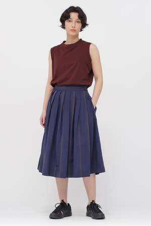 マーガレット・ハウエル/MARGARET HOWELLのBOLD STRIPE COTTON LINEN SKIRT(110700/110703)
