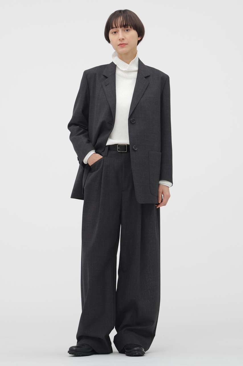 マーガレット・ハウエル/MARGARET HOWELLのCRISP WOOL PLAINWEAVE TROUSERS(グレー/5786142200)