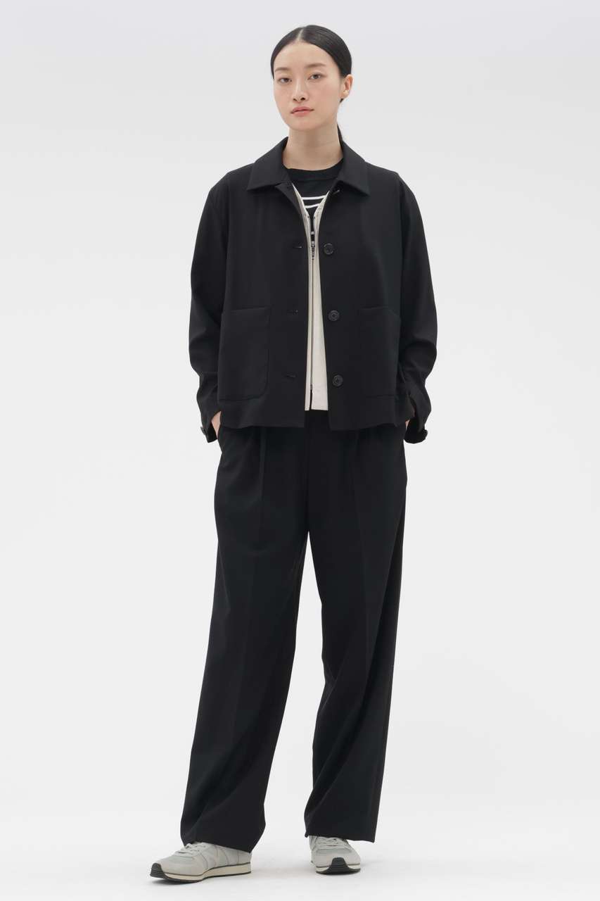 マーガレット・ハウエル/MARGARET HOWELLのFINE WOOL POPLIN TROUSERS(ブラック/5786142203)