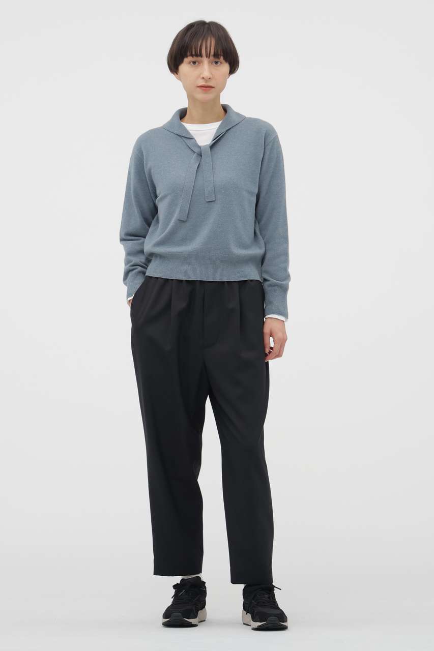 マーガレット・ハウエル/MARGARET HOWELLのWORSTED WOOL POPLIN TROUSERS(ネイビー/5786143203)