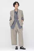 FINE STRIPE COTTON SILK TROUSERS