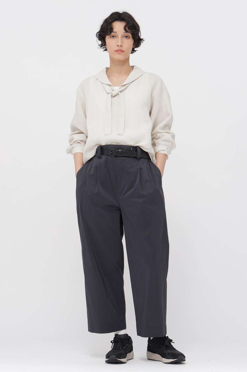 マーガレット・ハウエル/MARGARET HOWELLのFINE STRIPE COTTON SILK TROUSERS(グレー/5786143205)