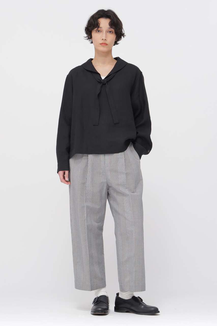 マーガレット・ハウエル/MARGARET HOWELLのPRINCE OF WALES CHECK COTTON LINEN TROUSERS(ホワイト/5786143206)