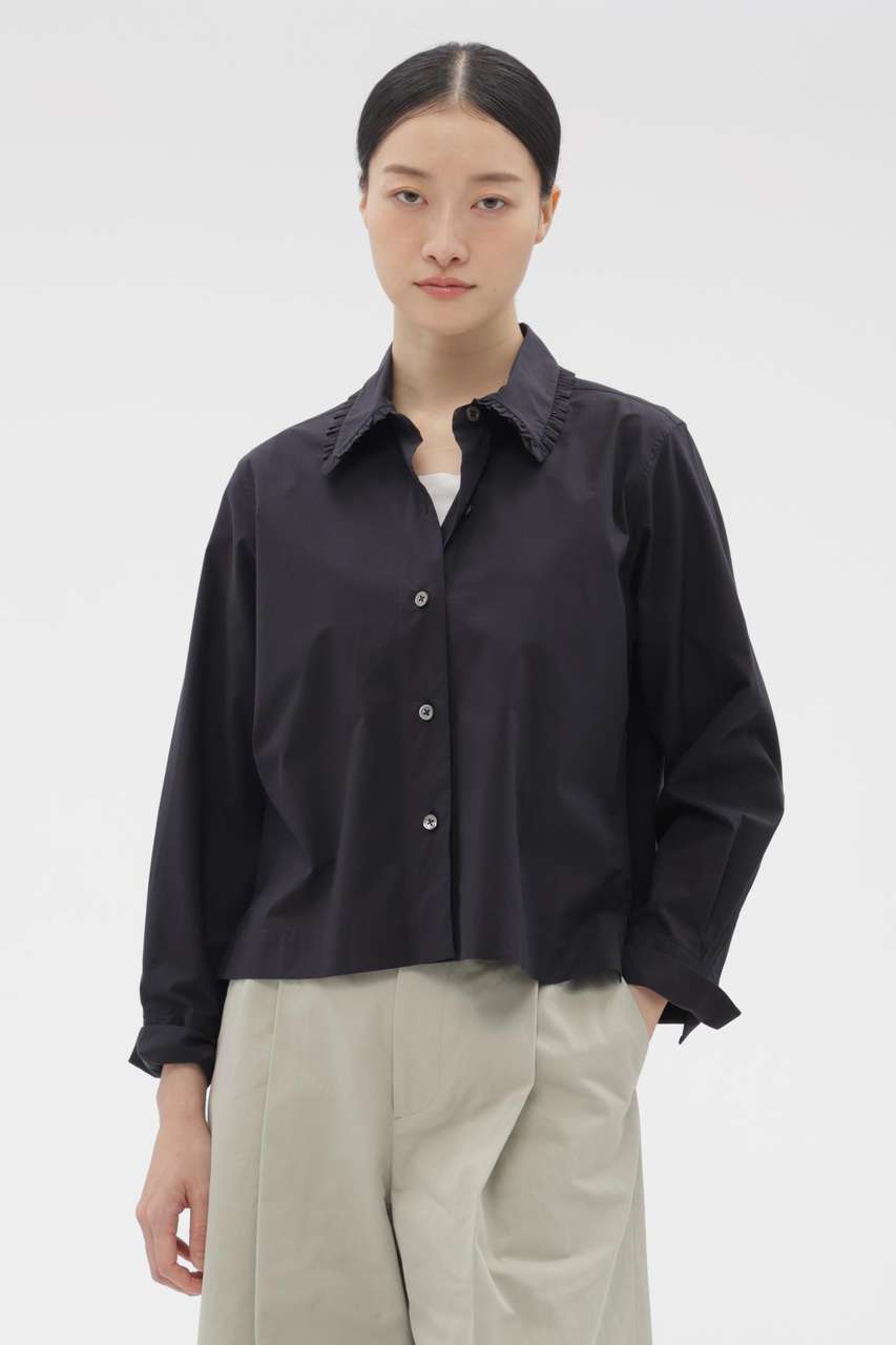 マーガレット・ハウエル/MARGARET HOWELLのSUPER FINE COTTON POPLIN SHIRT(ネイビー/5786153209)