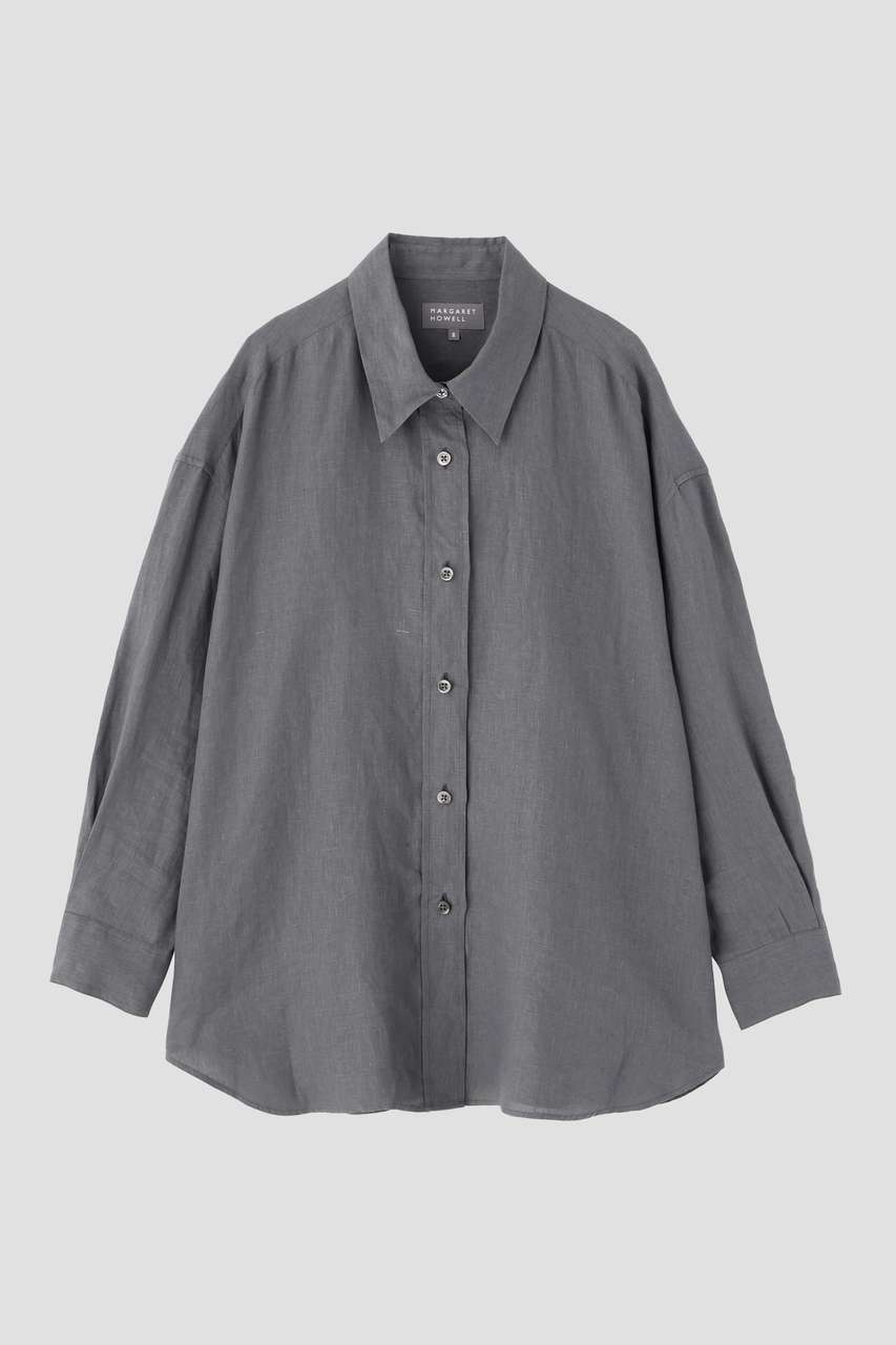 MARGARET HOWELLマーガレットハウエル　リネンシャツ　長袖　グレーL MARGARET HOWELL(マーガレット・ハウエル)｜SHIRTING LINEN SHIRT
