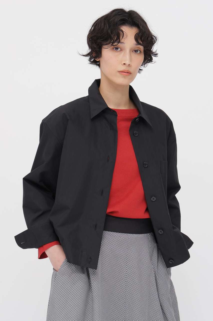 マーガレット・ハウエル/MARGARET HOWELLのCOTTON NYLON POPLIN SHIRT(ブラック/5786153213)