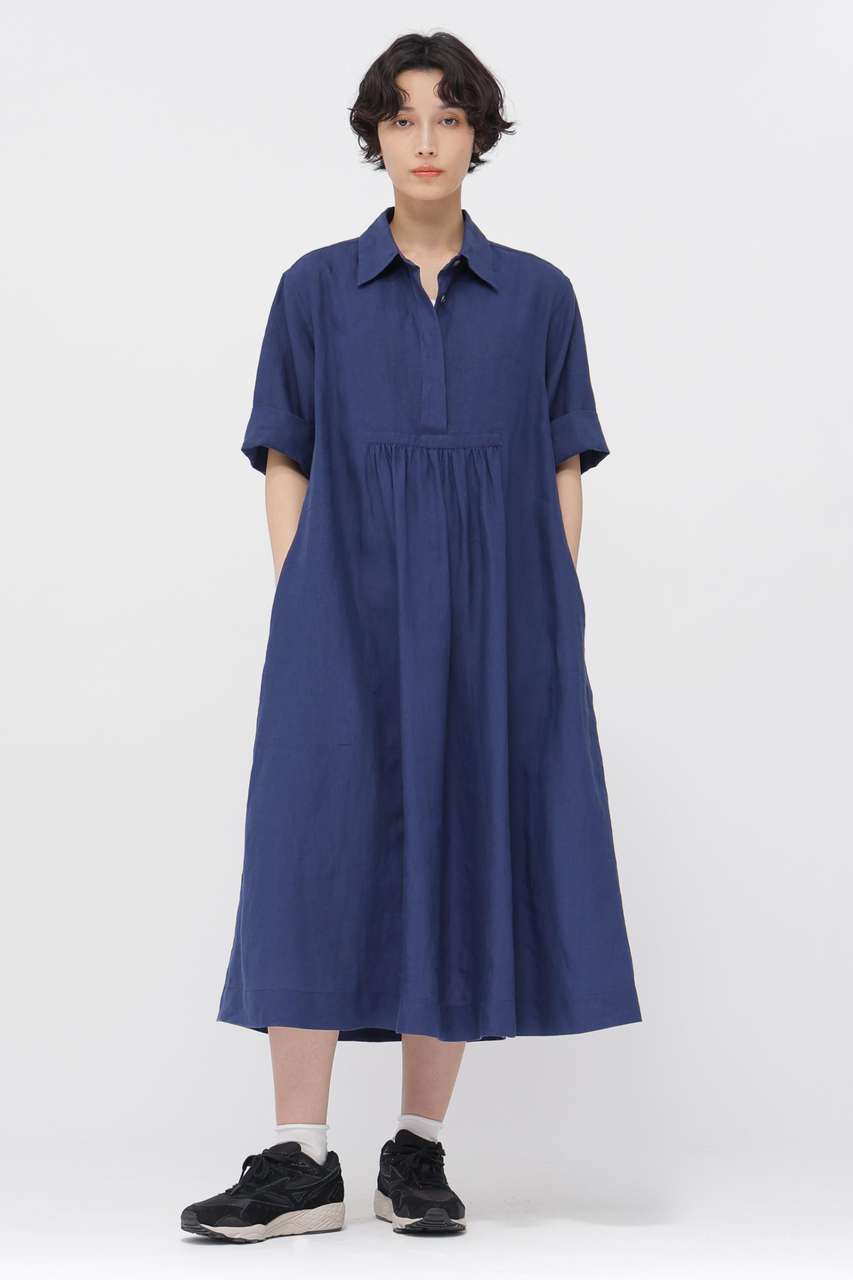マーガレット・ハウエル/MARGARET HOWELLのSHIRTING LINEN DRESS(ブルー/5786157202)