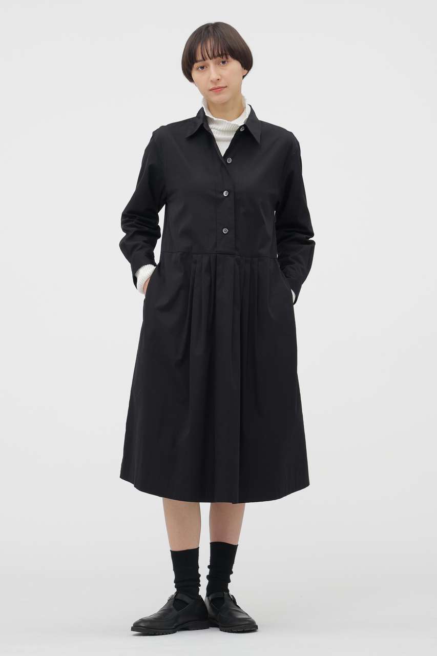 マーガレット・ハウエル/MARGARET HOWELLのCOTTON SILK PLAINWEAVE DRESS(ネイビー/5786158201)