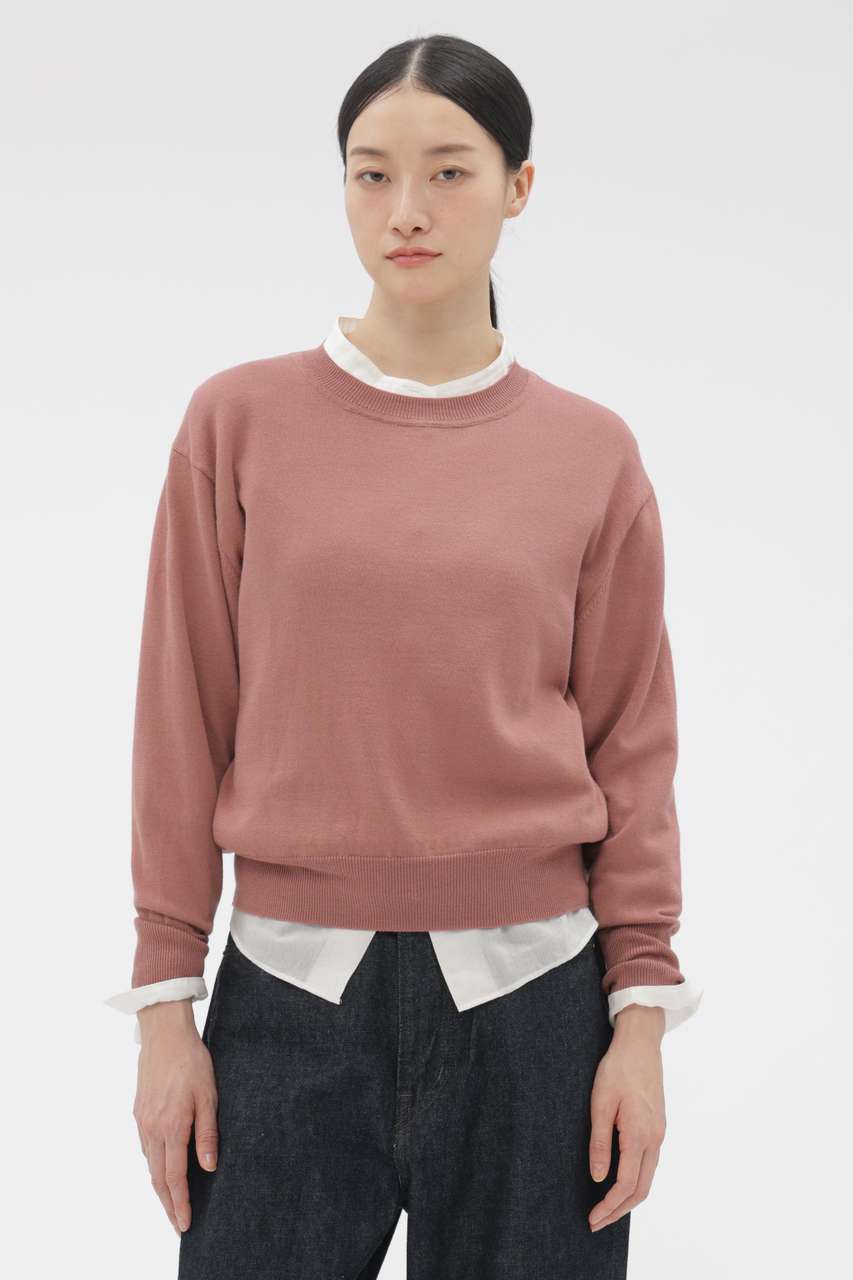 マーガレット・ハウエル/MARGARET HOWELLのTWISTED WOOL COTTON KNITWEAR(ピンク/5786163205)
