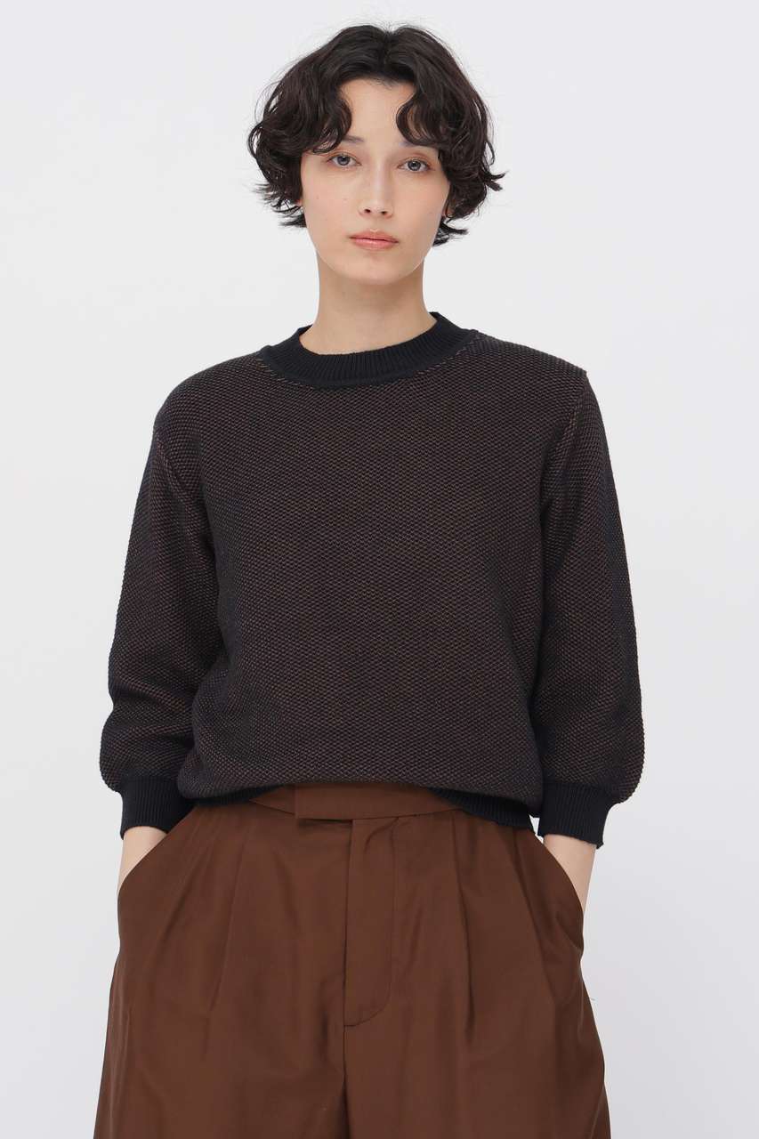 マーガレット・ハウエル/MARGARET HOWELLのCOTTON LINEN RAMIE PIQUE KNITWEAR(ブラック/5786163206)