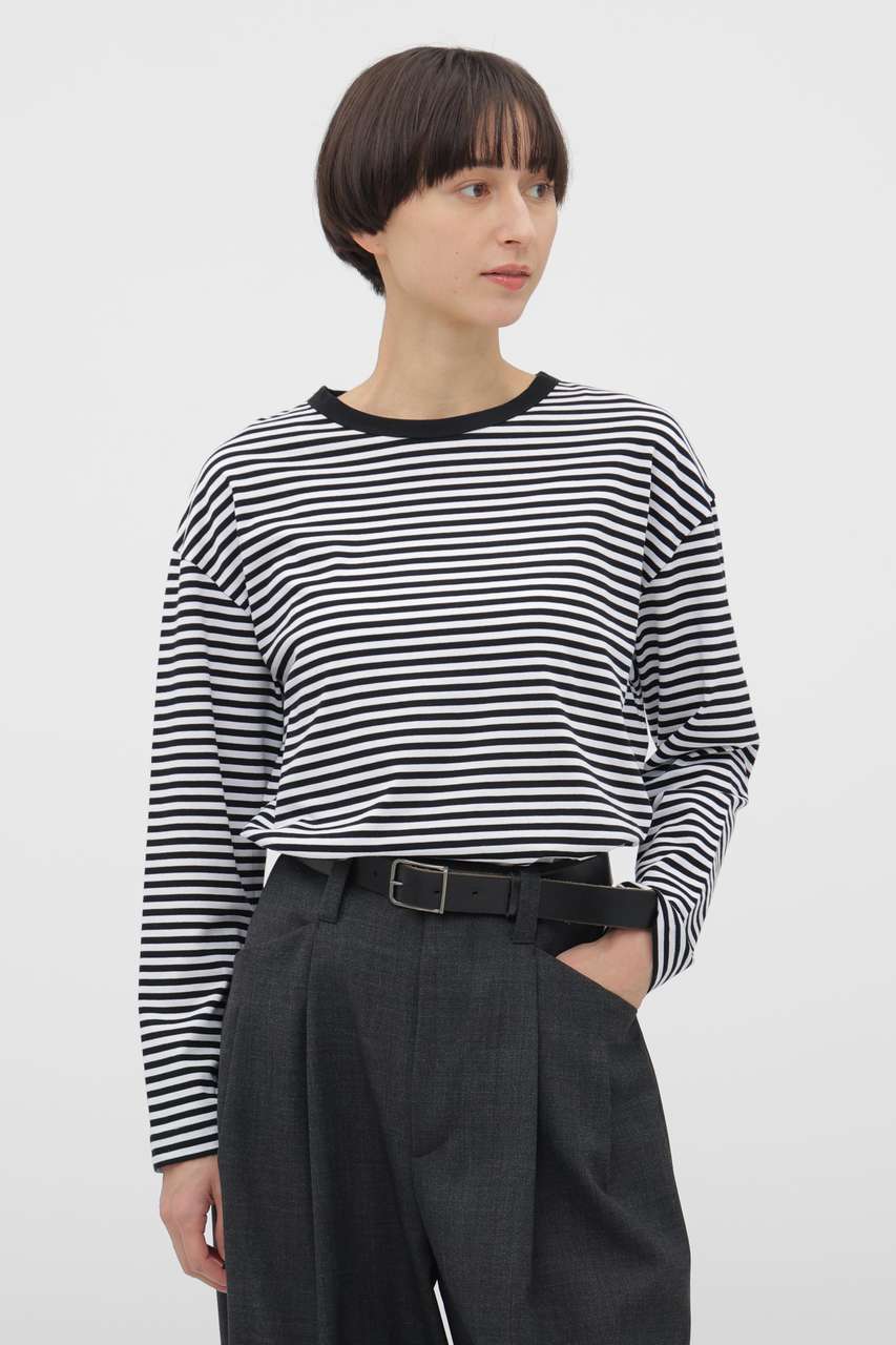 マーガレット・ハウエル/MARGARET HOWELLのSOFT COTTON JERSEY TOP(ブラック/5786169201)