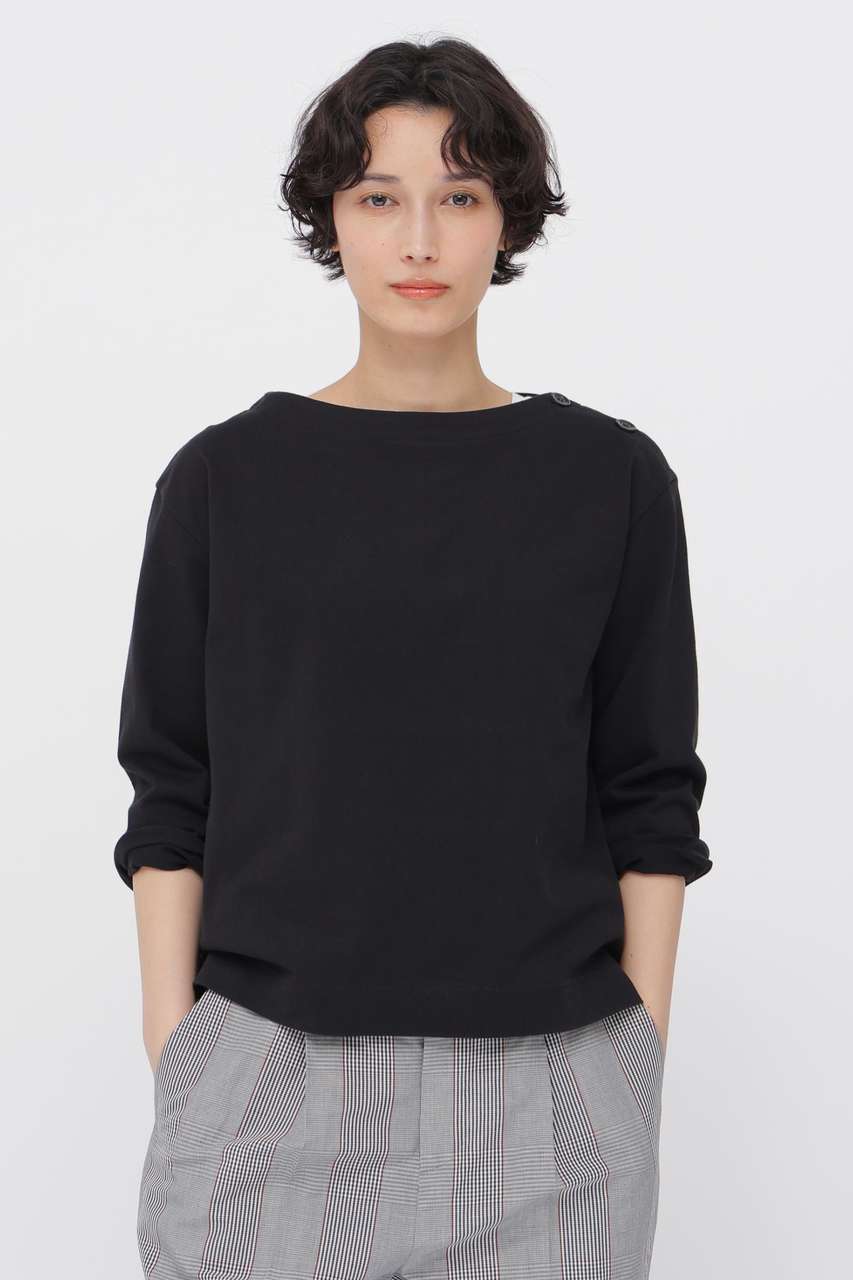 マーガレット・ハウエル/MARGARET HOWELLのTOUGH COTTON JERSEY TOP(ブラック/5786169202)