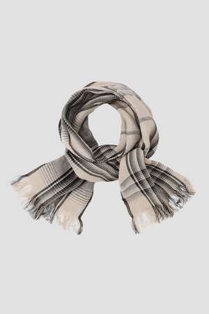 マーガレット・ハウエル/MARGARET HOWELLのLINEN GRAPHIC CHECK SCARF(140100/140103)