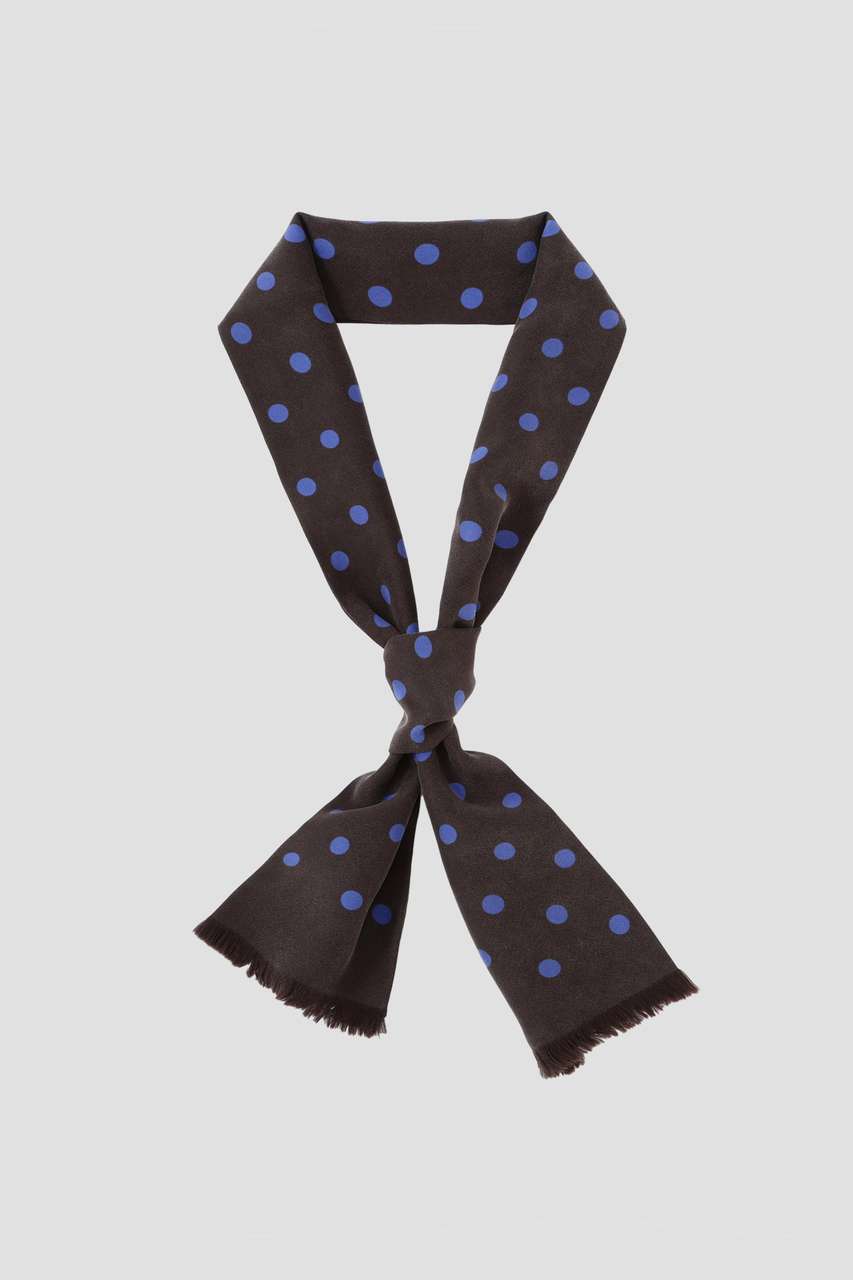 マーガレット・ハウエル/MARGARET HOWELLのSILK TWILL POLKA DOT TIE SCARF(ブラウン/5786178203)
