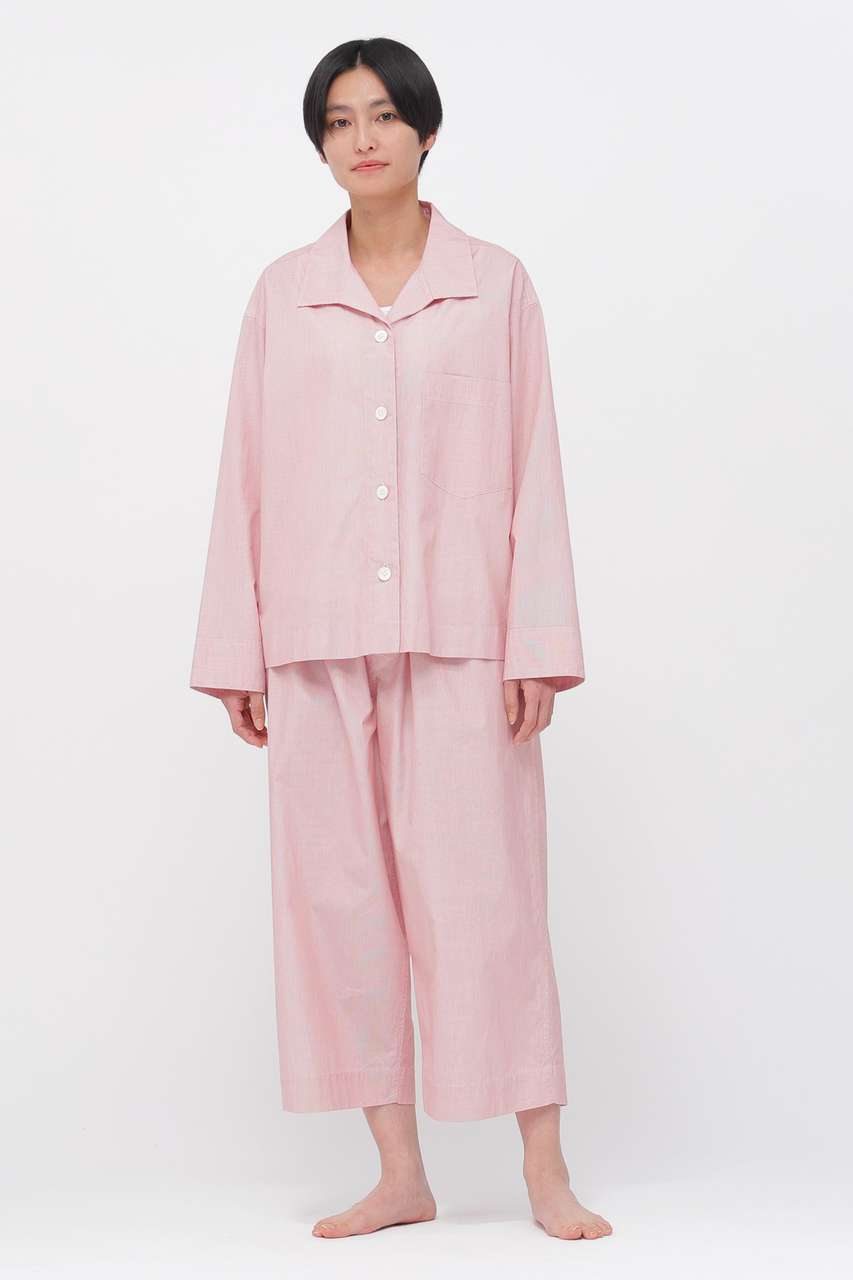 マーガレット・ハウエル/MARGARET HOWELLのHAIRLINE STRIPE COTTON TROUSERS(レッド/5896142203)