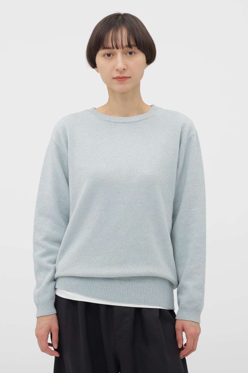 マーガレット・ハウエル/MARGARET HOWELLのWOOL COTTON KNITWEAR(ブルー/5896163201)