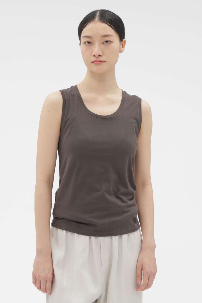マーガレット・ハウエル/MARGARET HOWELLのSUPERFINE COTTON JERSEY TOP(カーキ/5896167202)