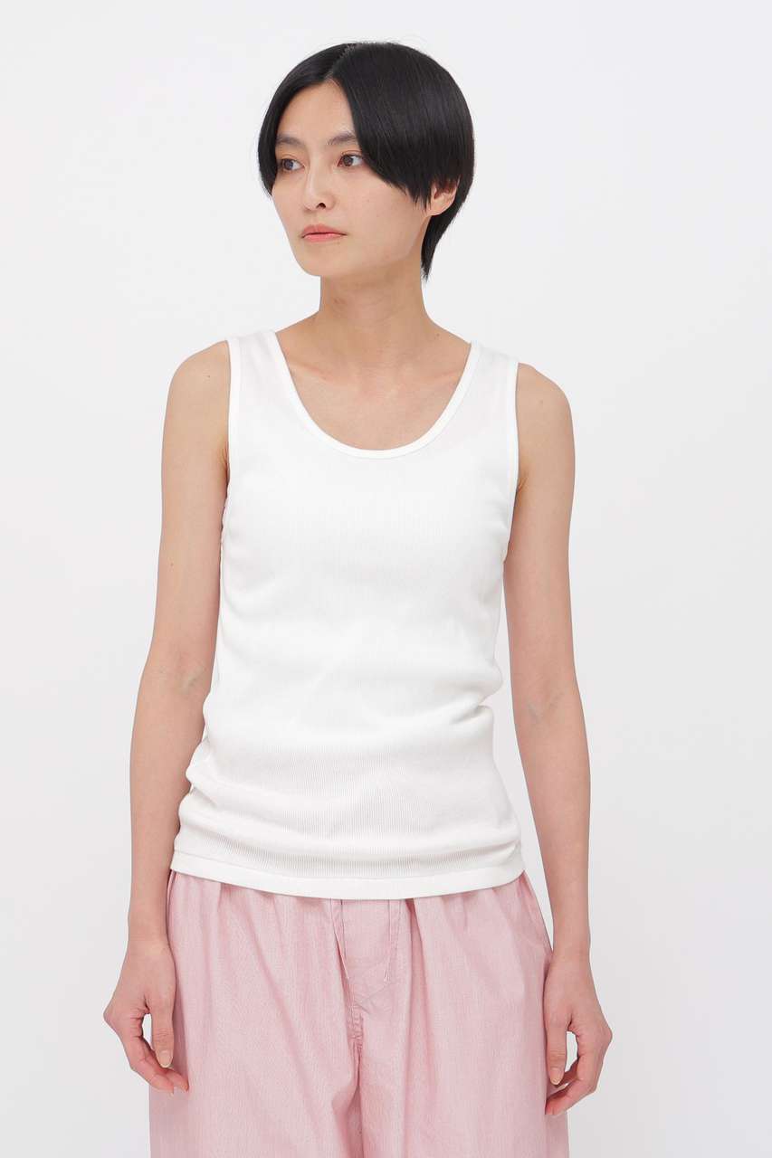 マーガレット・ハウエル/MARGARET HOWELLのFINE COTTON RIB JERSEY TOP(ホワイト/5896167203)