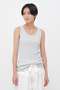 FINE COTTON RIB JERSEY TOP マーガレット・ハウエル/MARGARET HOWELL グレー