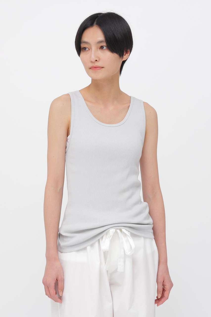 マーガレット・ハウエル/MARGARET HOWELLのFINE COTTON RIB JERSEY TOP(グレー/5896167204)