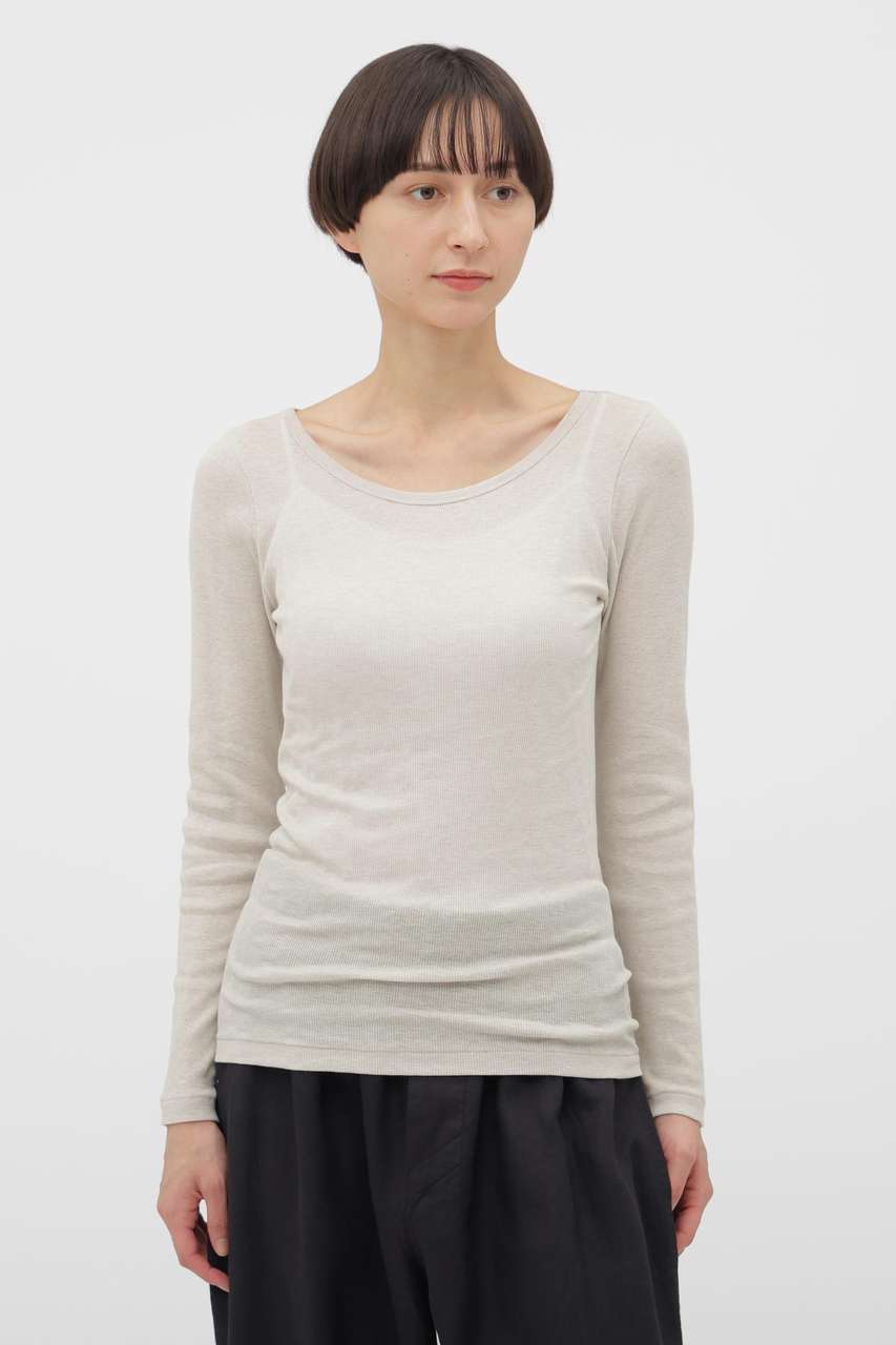 マーガレット・ハウエル/MARGARET HOWELLのCOTTON SILK RIB TOP(グレー/5896169201)