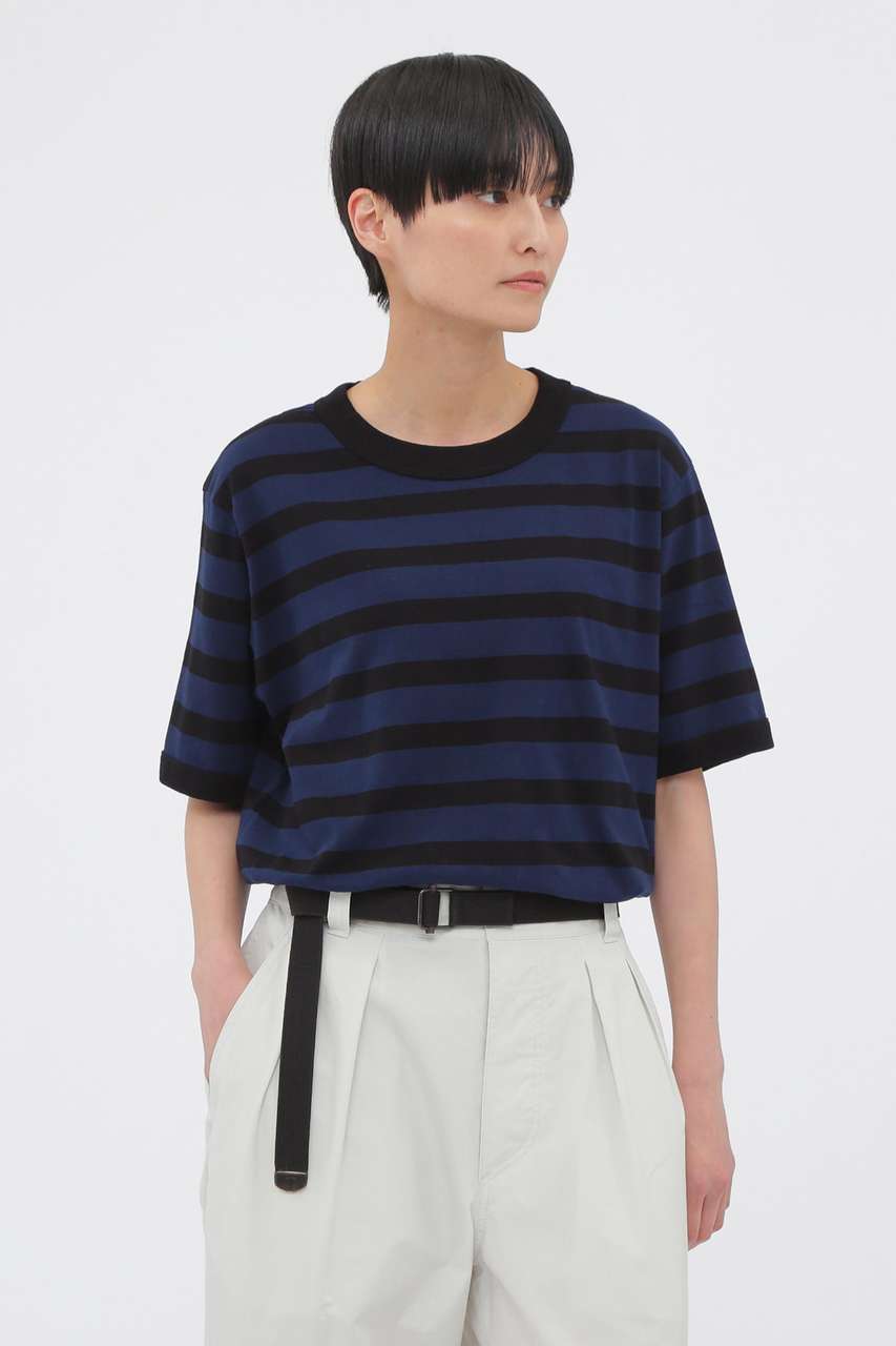 マーガレット・ハウエル/MARGARET HOWELLのCOTTON LINEN STRIPE JERSEY (オンラインショップ限定)(ブルー/5955168580)