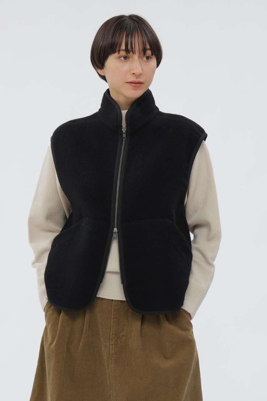 MARGARET HOWELL SOFT WOOL FLEECE BLOUSON (ブラック, Ｉ(S)) マーガレット・ハウエル ELLE SHOP