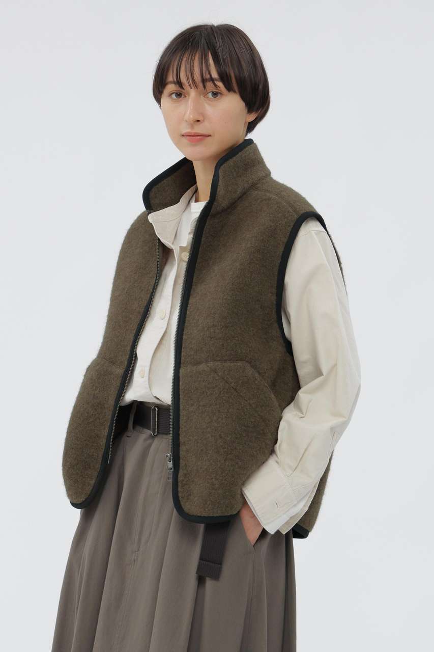 MARGARET HOWELL SOFT WOOL FLEECE BLOUSON (カーキ, ＩＩ(M)) マーガレット・ハウエル ELLE SHOP