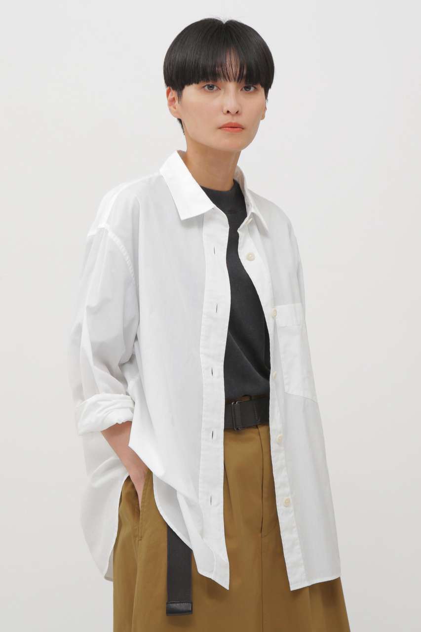 マーガレット・ハウエル/MARGARET HOWELLのGARMENT DYE COTTON SHIRTING SHIRT(ホワイト/5955253205)