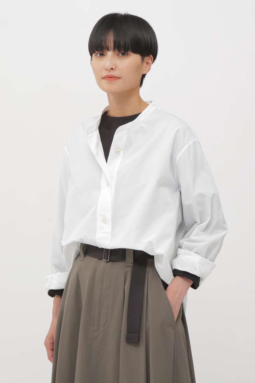 マーガレット・ハウエル/MARGARET HOWELLのGARMENT DYE COTTON SHIRTING SHIRT(ホワイト/5955253206)