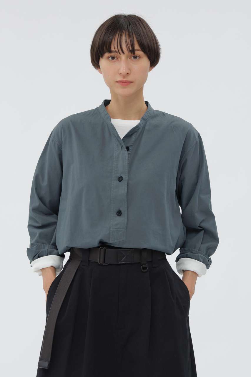 マーガレット・ハウエル/MARGARET HOWELLのGARMENT DYE COTTON SHIRTING SHIRT(ブルー/5955253206)