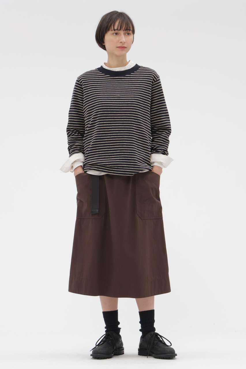 マーガレット・ハウエル/MARGARET HOWELLのCOTTON CUPRA PLAINWEAVE SKIRT(ブラウン/5956132200)