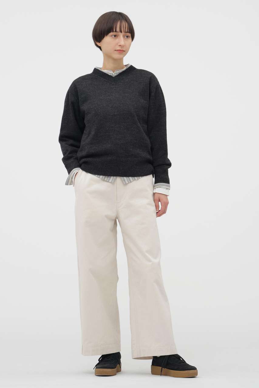 マーガレット・ハウエル/MARGARET HOWELLのFADED COTTON TWILL TROUSERS(ホワイト/5956140200)