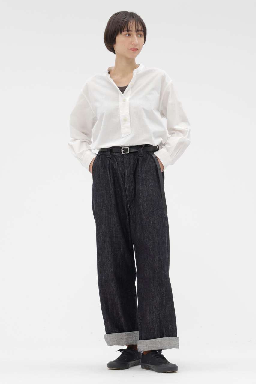 マーガレット・ハウエル/MARGARET HOWELLのCANTON BLACK LIGHT DENIM TROUSERS(ブラック/5956140202)